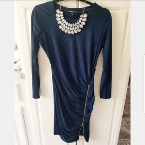 ❇Long sleeve navy suede dress❇